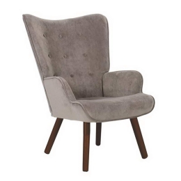 Πολυθρόνα - Μπερζέρα Alma Ε7141,20Κ 69x76x97cm Walnut-Light Brown Ξύλο,Ύφασμα
