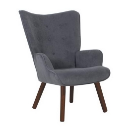 Πολυθρόνα - Μπερζέρα Alma Ε7141,70Κ 69x76x97cm Walnut-Grey Ξύλο,Ύφασμα