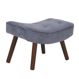 Σκαμπό - Υποπόδιο Alma Ε7141,51Κ 52x38x35cm Walnut-Light Blue Ξύλο,Ύφασμα