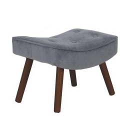 Σκαμπό - Υποπόδιο Alma Ε7141,71Κ 52x38x35cm Walnut-Grey Ξύλο,Ύφασμα
