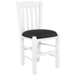 Καρέκλα Casa Ρ966,Ε8Τ 42x45x88cm White-Black Ξύλο,PU