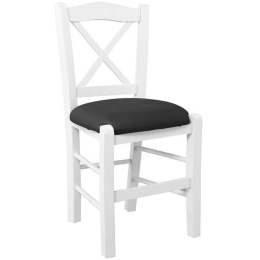 Καρέκλα Metro Ρ967,Ε8Τ 43x47x88cm White-Black Ξύλο,PU