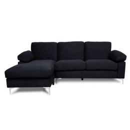 Καναπές Γωνιακός Alex Ε966,1 264x132x75cm Black