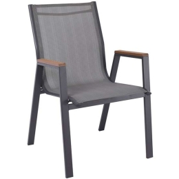 Πολυθρόνα Virna Ε6798,1 63x56x90cm Anthracite-Natural