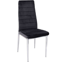 Καρέκλα Jetta ΕΜ966Χ,7Κ 40x50x95cm Chrome-Black Βελούδο, Μέταλλο