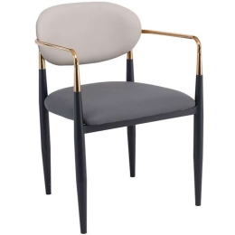 Πολυθρόνα Olive ΕΜ788,2 53x53x80cm Multi-Grey Μέταλλο,Τεχνόδερμα