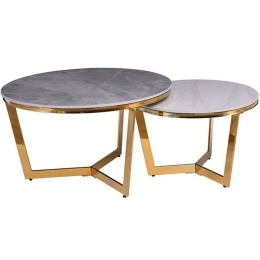 Τραπεζάκια Σαλονιού Otto (Σετ 2Τμχ) ΕΜ527,S Φ80x45/60x38cm Multi