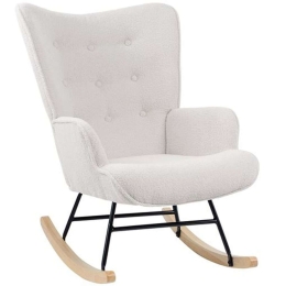 Πολυθρόνα Κουνιστή Alma Teddy Ε7143,8 67x86x92cm White-Black