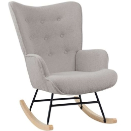 Πολυθρόνα Κουνιστή Alma Teddy Ε7143,9 67x86x92cm Light Grey-Black