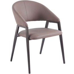 Πολυθρόνα Deli ΕΜ175,3 52x62x83cm Cappuccino-Black Μέταλλο,Τεχνόδερμα