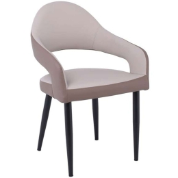 Πολυθρόνα Modus ΕΜ176,3 55x58x88cm Cappuccino-Black Μέταλλο,Τεχνόδερμα