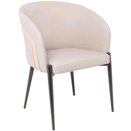 Πολυθρόνα Lena ΕΜ178,1 60x60x80cm Beige-Black Μέταλλο,Τεχνόδερμα