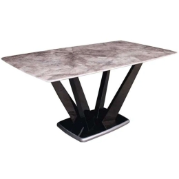 Τραπέζι Larson Ε795,1 160x90x77cm Marble White-Anthracite Ξύλο,Τεχνομάρμαρο