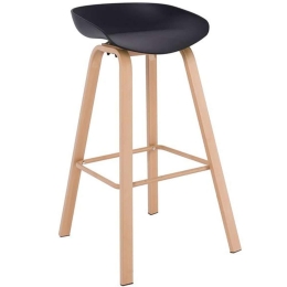 Σκαμπό Μπαρ Pent ΕΜ1531,2 49x52x84cm Natural-Black