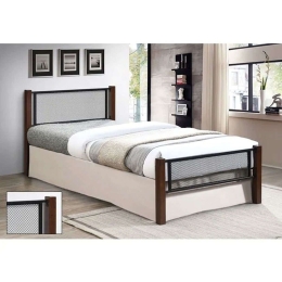 Κρεβάτι Net (Για Στρώμα 90x190cm) Ε8048 95x200x81cm Walnut-Black Μονό