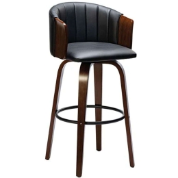 Σκαμπό Μπαρ Enzo Ε7519,1 50x50x103cm Walnut-Black