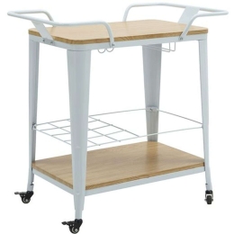 Τραπεζάκι Βοηθητικό Με Ρόδες Relix Ε5211,2 74x49x82cm Natural-Black