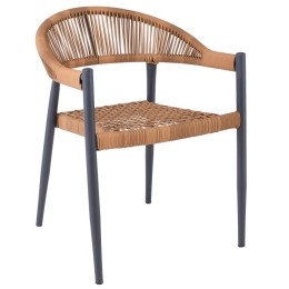 Πολυθρόνα Βεράντας-Κήπου Zenya Ε6712,1 58x57x77cm Anthracite-Natural