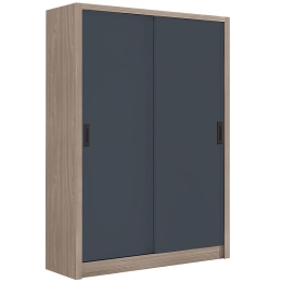 Ντουλάπα Δίφυλλη - Συρόμενη Vanity Ε7354,1 120x60x200cm Anthracite-Walnut Δίφυλλη