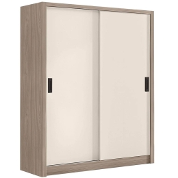 Ντουλάπα Δίφυλλη - Συρόμενη Vanity Ε7355,2 160x60x200cm Walnut-Ecru Δίφυλλη