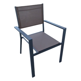 Πολυθρόνα Dining Στοιβαζόμενη Amiral Ε6794,4 60x57x85cm Anthracite-Beige