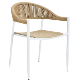 Πολυθρόνα Στοιβαζόμενη Malta Ε6722,1 57x57x76cm White-Beige