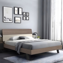 Κρεβάτι Διπλό Vanity (Για Στρώμα 160x200cm) Ε7350,2 161x201x98cm Walnut-Ecru Διπλό