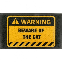 Πατάκι Εισόδου Be Aware Of The Cat -AMDMW-AWARECAT-7040 70x40cm Black-Yellow Artsy Mats 70x40