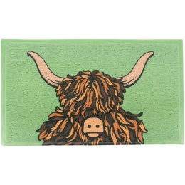 Πατάκι Εισόδου Green Highland Cow -AMDMW-HIGHLANDBROWN-7040 70x40cm Multi Artsy Mats 70x40