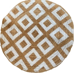 Χαλί Γιούτας Με Σχέδιο 00.02.23535 Natural-White Round 150X150cm Round