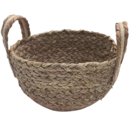 Καλάθι 00.06.61180 Δίχρωμο 25x15-22cm Ψάθινο Brown Ψάθα