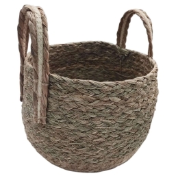 Καλάθι 00.06.61181 Δίχρωμο 29x21-28cm Ψάθινο Brown Ψάθα