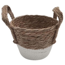 Καλάθι Με Βάση 00.06.61186 17x13,5-15cm Ψάθινο White Ψάθα