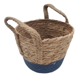 Καλάθι Με Βάση 00.06.61189 17x13,5-15cm Ψάθινο Blue Ψάθα