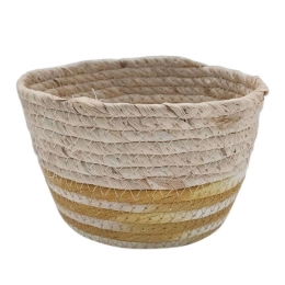 Καλάθι - Κασπώ 00.06.61192 Δίχρωμο 15,5x10cm Natural-Yellow Ψάθα