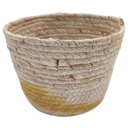 Καλάθι - Κασπώ 00.06.61193 Δίχρωμο 20x13cm Natural-Yellow Ψάθα