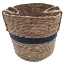 Καλάθι Με Φάσα 00.06.61215 32x29-36cm Ψάθινο Blue Ψάθα