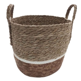 Καλάθι Με Φάσα 00.06.61241 31x28-40cm Ψάθινο Natural-Brown Ψάθα