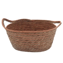 Καλάθι Οβάλ 00.06.61244 34x27x16,5-19cm Ψάθινο Natural-Terracotta Ψάθα
