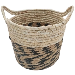 Καλάθι Ριγέ 00.06.61259 30x21cm Ψάθινο Natural-Black Ψάθα