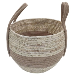 Καλάθι Με Φάσα Γιούτας 00.06.61281 27x22-33cm Ψάθινο Ecru Ψάθα