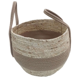 Καλάθι Με Φάσα Γιούτας 00.06.61282 32x25,5-38cm Ψάθινο Ecru Ψάθα