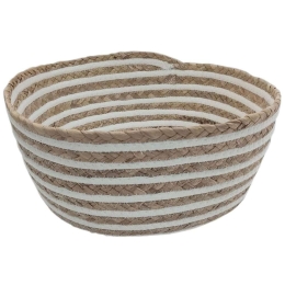 Καλάθι - Πιατέλα Ριγέ 00.06.61290 35x14cm Ψάθινο Natural-White Ψάθα