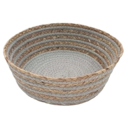 Καλάθι - Πιατέλα Ριγέ 00.06.61295 28x10,5cm Ψάθινο Natural-Grey Mat