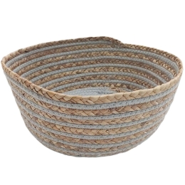Καλάθι - Πιατέλα Ριγέ 00.06.61296 35x14cm Ψάθινο Natural-Grey Ψάθα