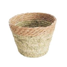 Καλάθι 00.06.61375 Φ19x14cm Ψάθινο Natural-Green Ψάθα
