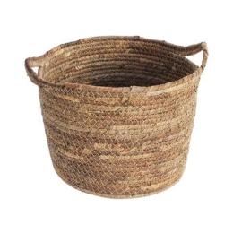 Καλάθι Από Φύλλο Μπανανιάς 00.06.61391 Φ34x22-24cm Ψάθινο Natural Ψάθα
