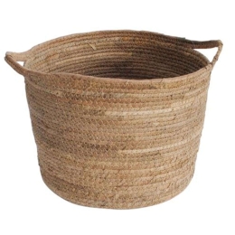 Καλάθι Από Φύλλο Μπανανιάς 00.06.61392 Φ41x26-29cm Ψάθινο Natural Ψάθα
