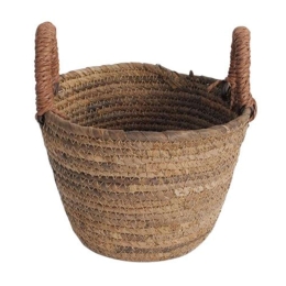 Καλάθι Από Φύλλο Μπανανιάς 00.06.61399 Φ20x15-21,5cm Ψάθινο Natural-Brown Ψάθα