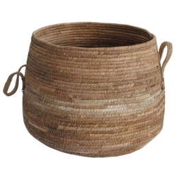 Καλάθι Από Φύλλο Μπανανιάς 00.06.61404 Φ49x37cm Ψάθινο Natural Ψάθα